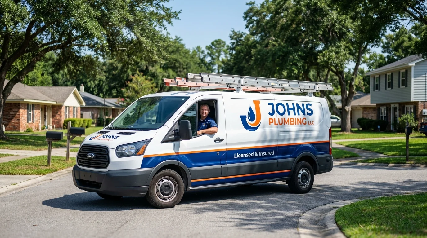Johns Plumbing LLC service van in Stamps, AR