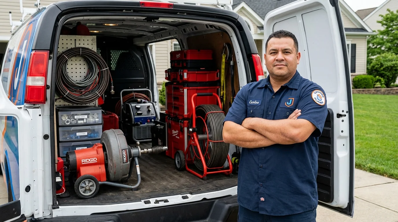 Professional drain cleaning equipment and Johns Plumbing LLC plumber in Stamps